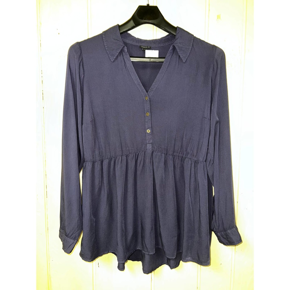 1X Babydoll TOP Swing High Low Tunic Blue Purple Blue Haze Torrid Blouse NEW - Picture 7 of 11